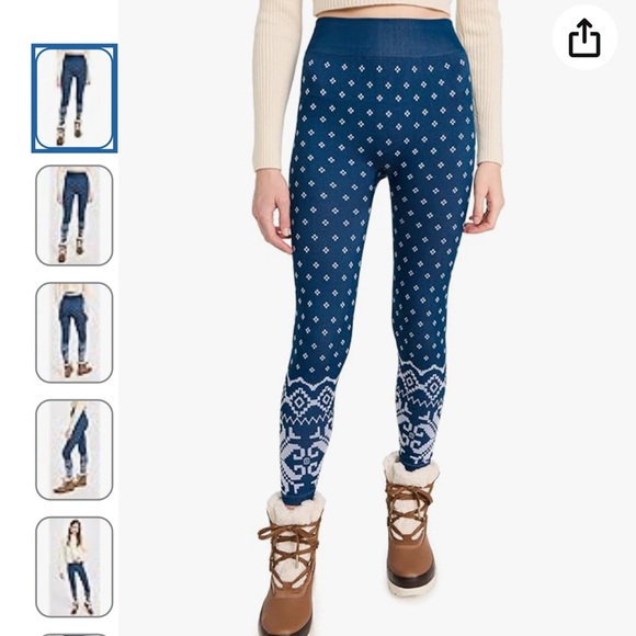 Sweaty Betty Base Layer Leggings SB7284 Deep Blue Fairisle Jacquard Medium - Picture 1 of 16